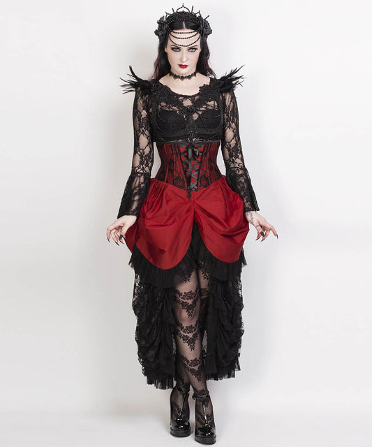 Laureen Burgundy Burlesque Underbust Corset Dress