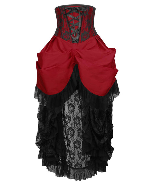 Laureen Burgundy Burlesque Underbust Corset Dress