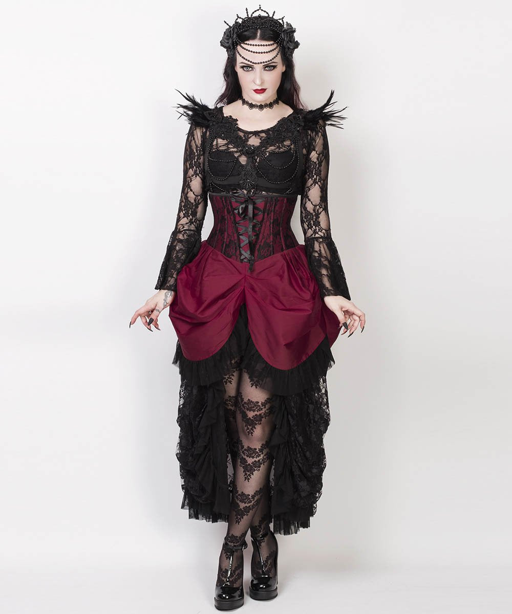 Robina Magenta Burlesque Underbust Corset Dress