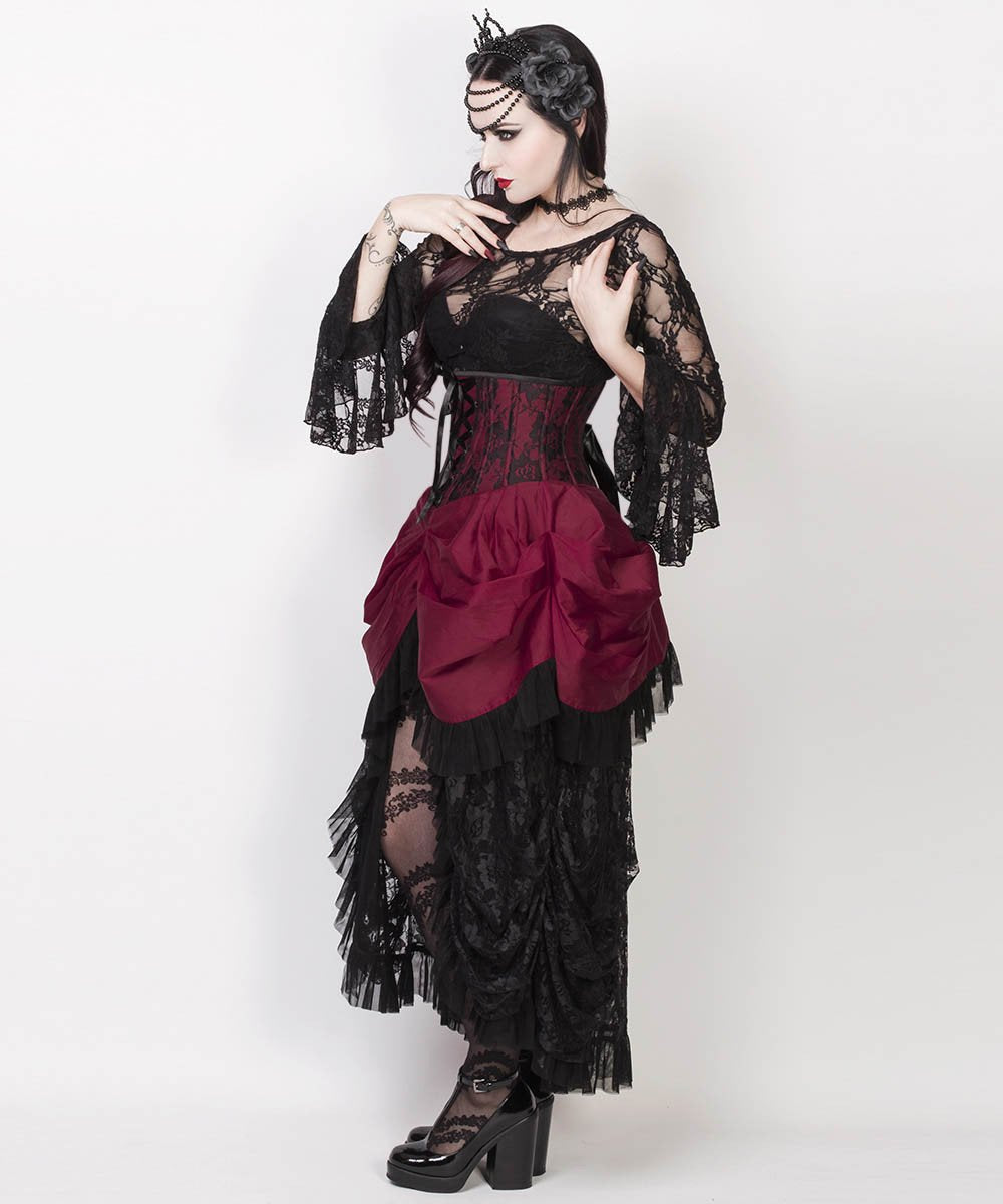 Robina Magenta Burlesque Underbust Corset Dress