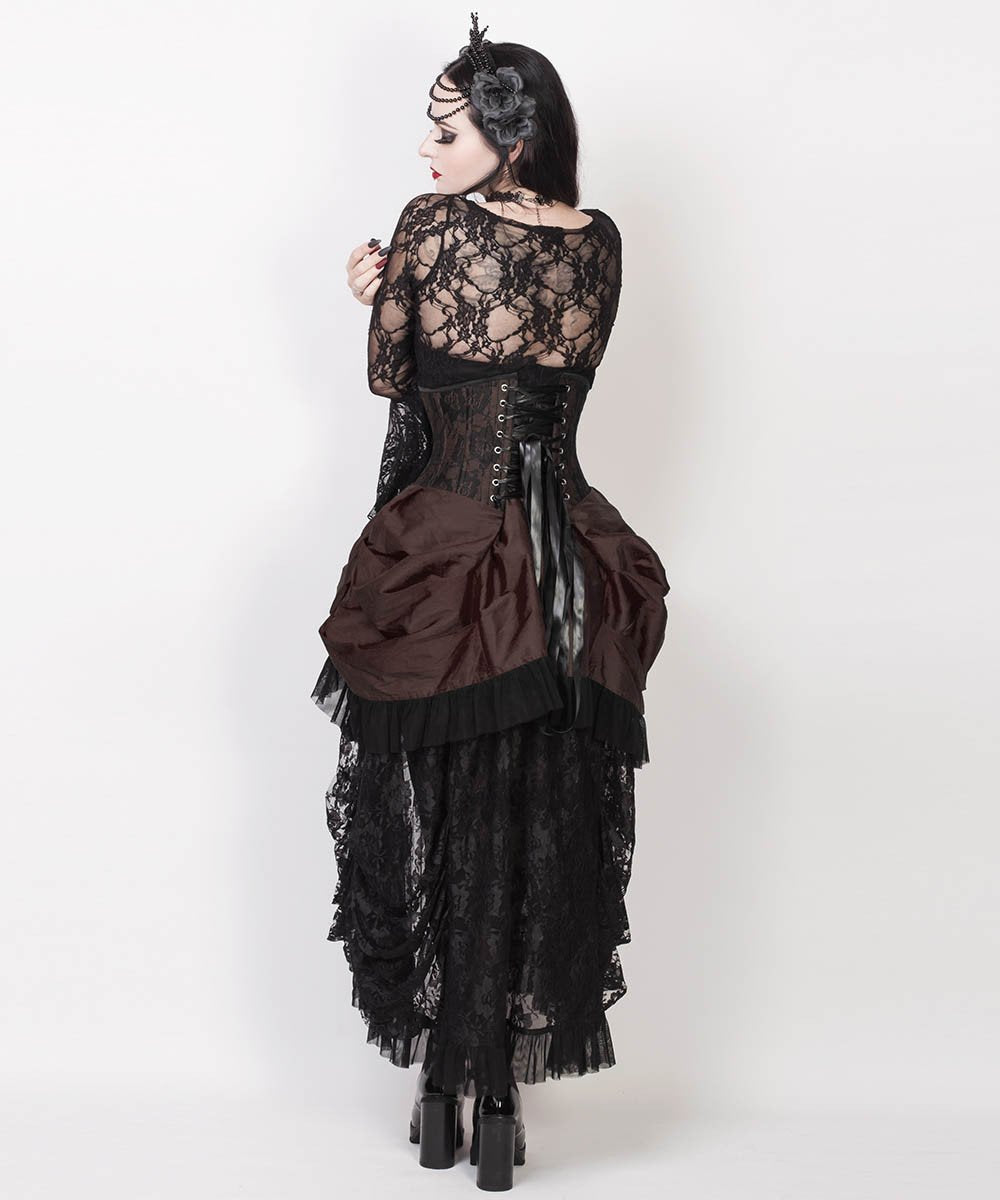 Caligula Brown Burlesque Underbust Corset Dress