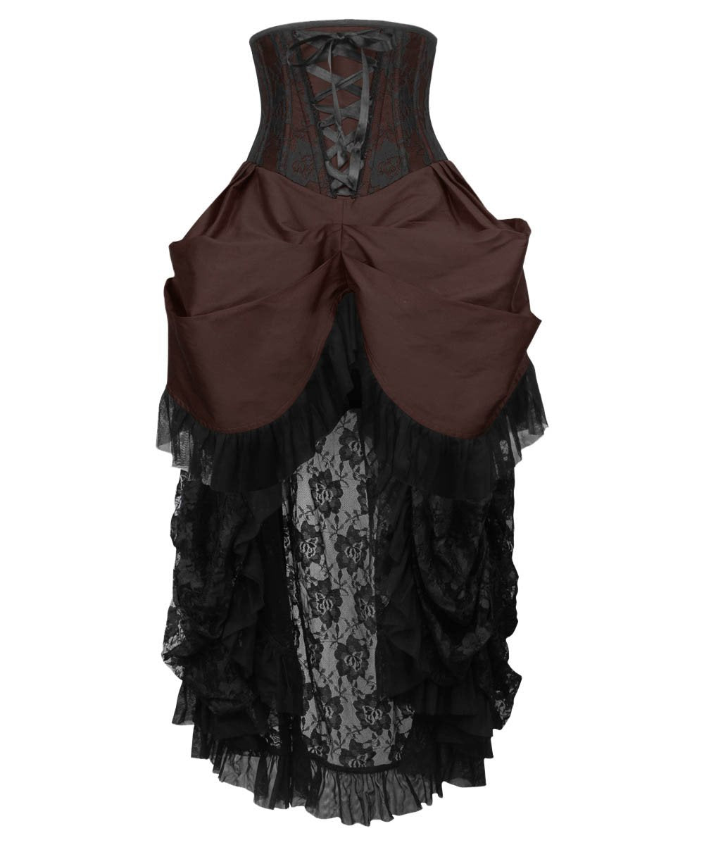 Caligula Brown Burlesque Underbust Corset Dress