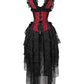Afolabi Victorian Inspired Corset Dress in Maroon and Black