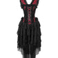 Afolabi Victorian Inspired Corset Dress in Maroon and Black