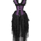 Caelan Victorian Inspired Corset Dress in Purple and Black