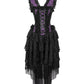 Caelan Victorian Inspired Corset Dress in Purple and Black