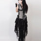 Laelia Victorian Inspired Corset Dress in Silver and Black