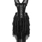 Laelia Victorian Inspired Corset Dress in Silver and Black