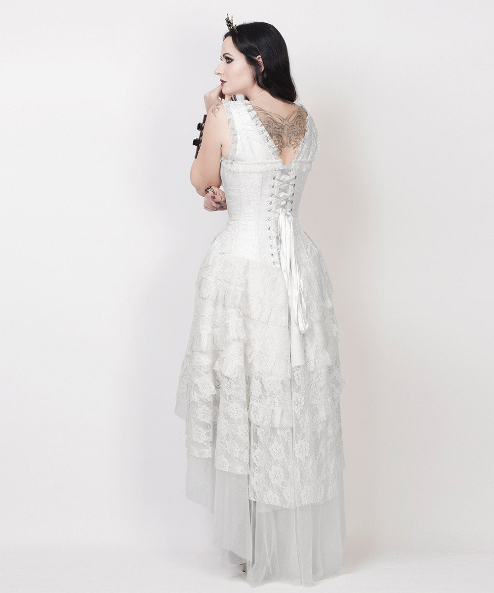Rayyan Victorian Inspired White Corset Dress