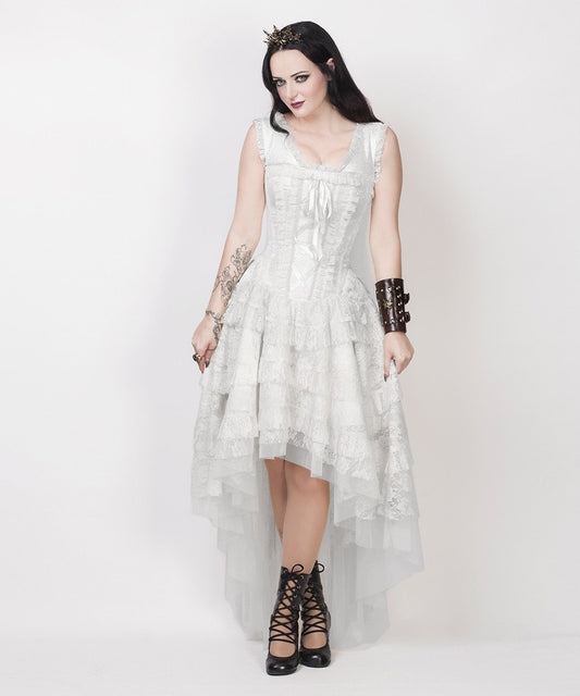 Rayyan Victorian Inspired White Corset Dress