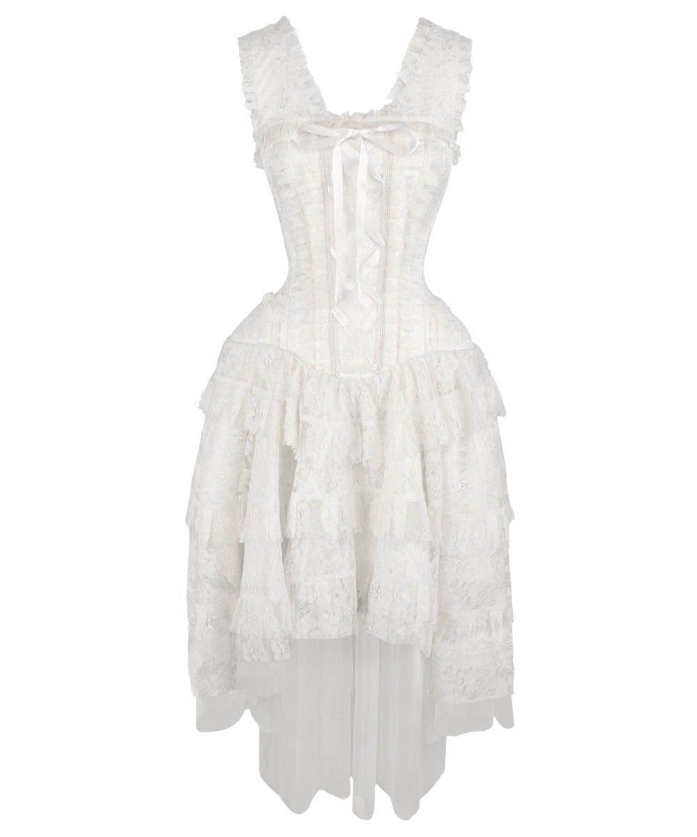 Rayyan Victorian Inspired White Corset Dress