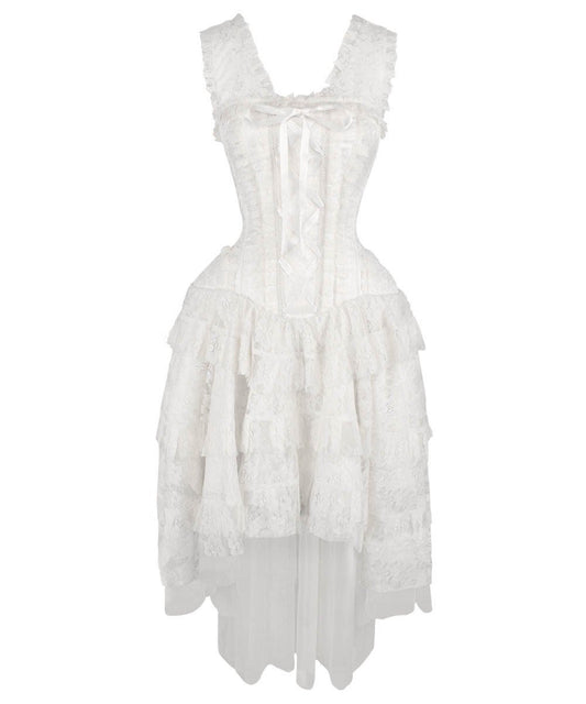Rayyan Victorian Inspired White Corset Dress