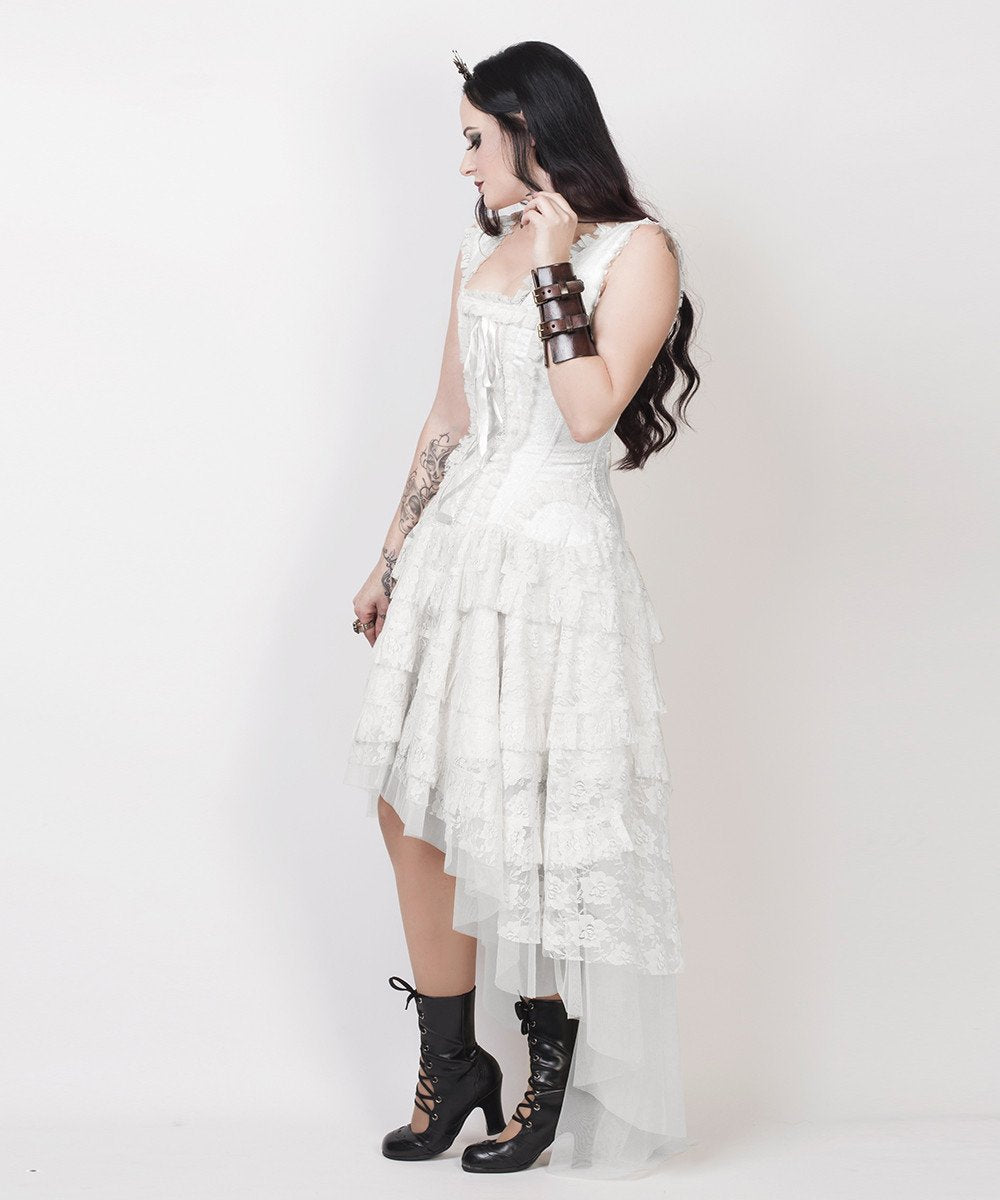 Rayyan Victorian Inspired White Corset Dress