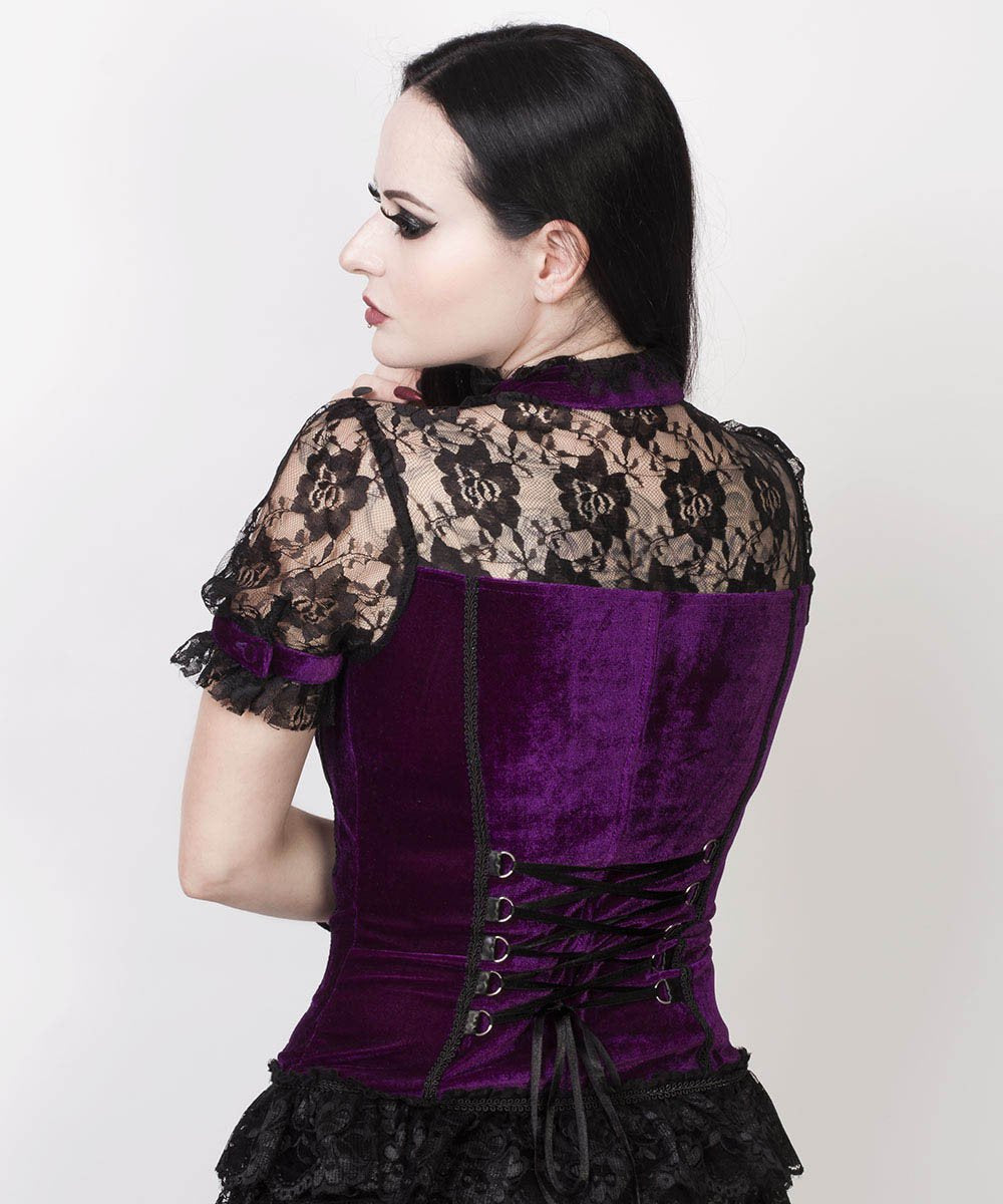 Cicero Gothic Top in Purple Velvet