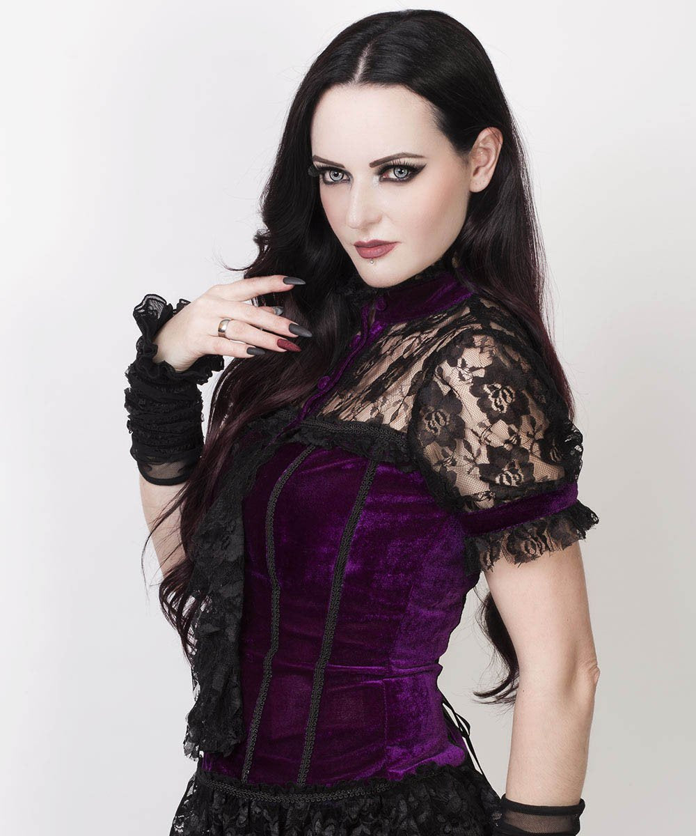 Cicero Gothic Top in Purple Velvet