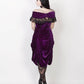 Roberto Burlesque Purple Velvet Off Shoulder Dress