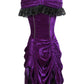 Roberto Burlesque Purple Velvet Off Shoulder Dress