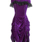 Roberto Burlesque Purple Velvet Off Shoulder Dress