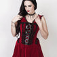 Faigel Halter Burlesque Dress in Maroon Velvet