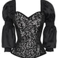 Florry Gothic Silver Corset with Attached Sleeve