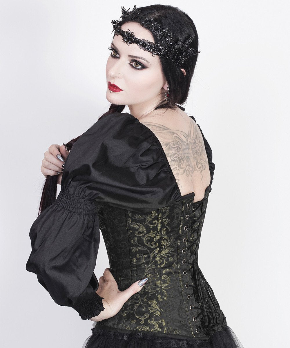 Lerato Gothic Gold Corset with Attached Sleeve
