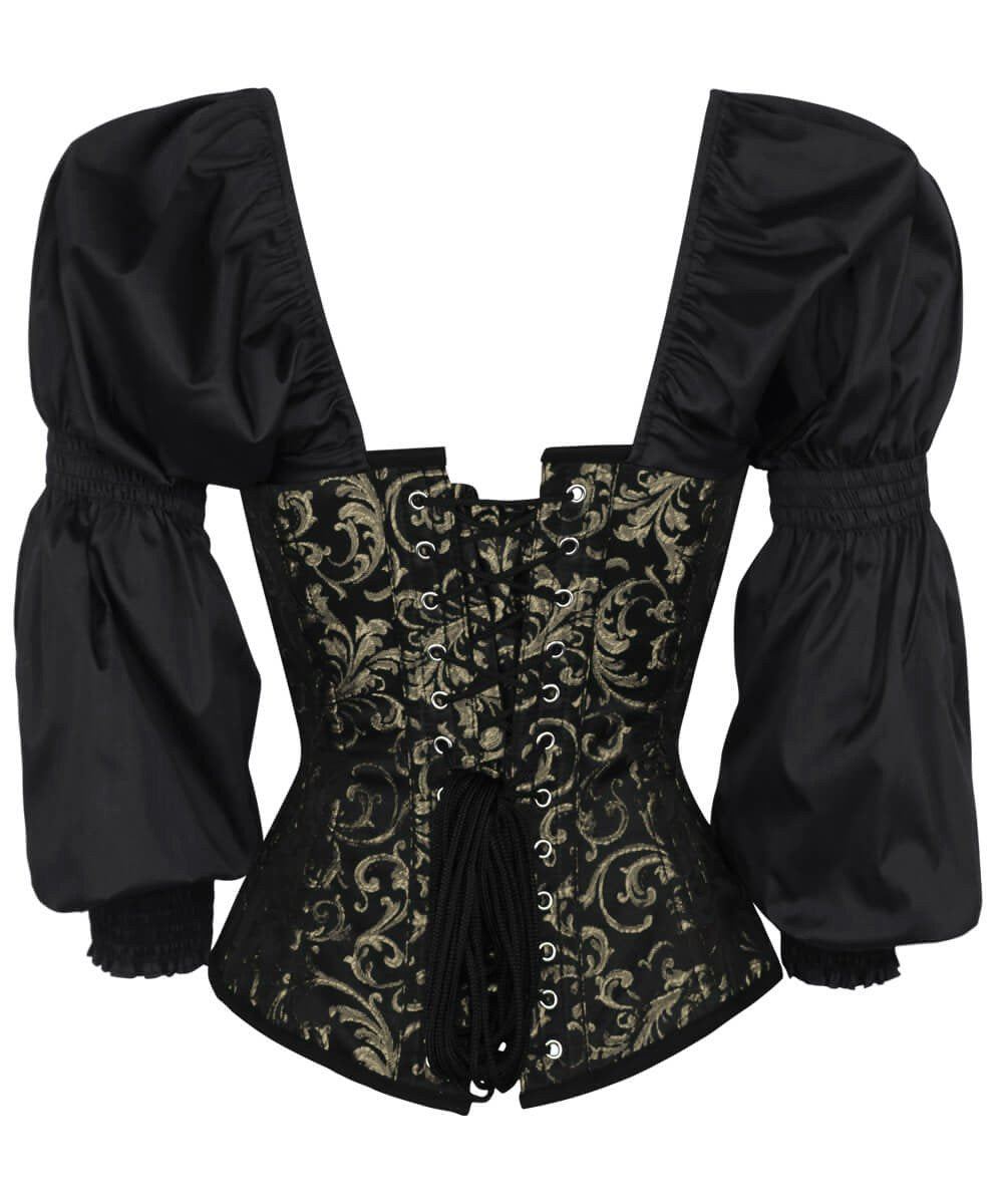 Lerato Gothic Gold Corset with Attached Sleeve