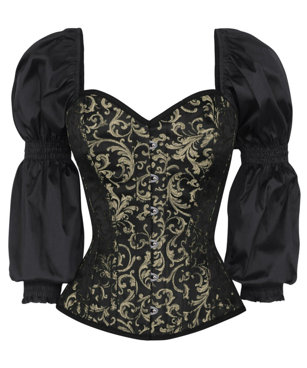 Lerato Gothic Gold Corset with Attached Sleeve