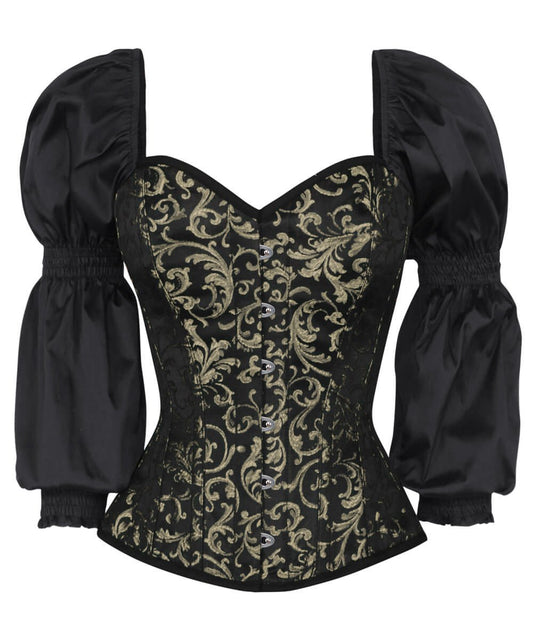 Lerato Gothic Gold Corset with Attached Sleeve