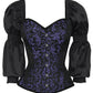 Rosaline Gothic Purple Corset with Attached Sleeve