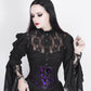 Lazaros Underbust Purple Corset with Lace Overlay