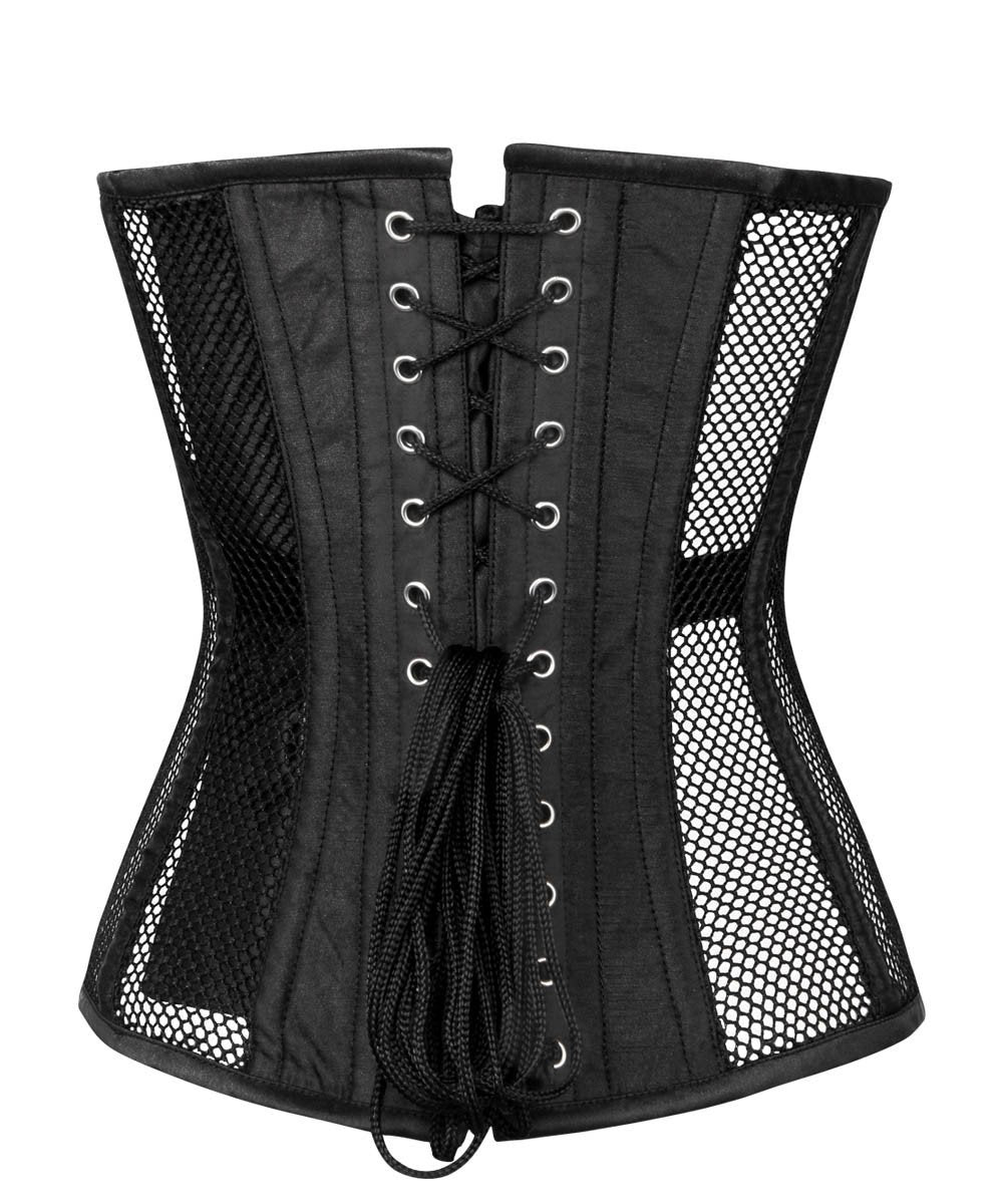 Lanzo Black Overbust Mesh Corset