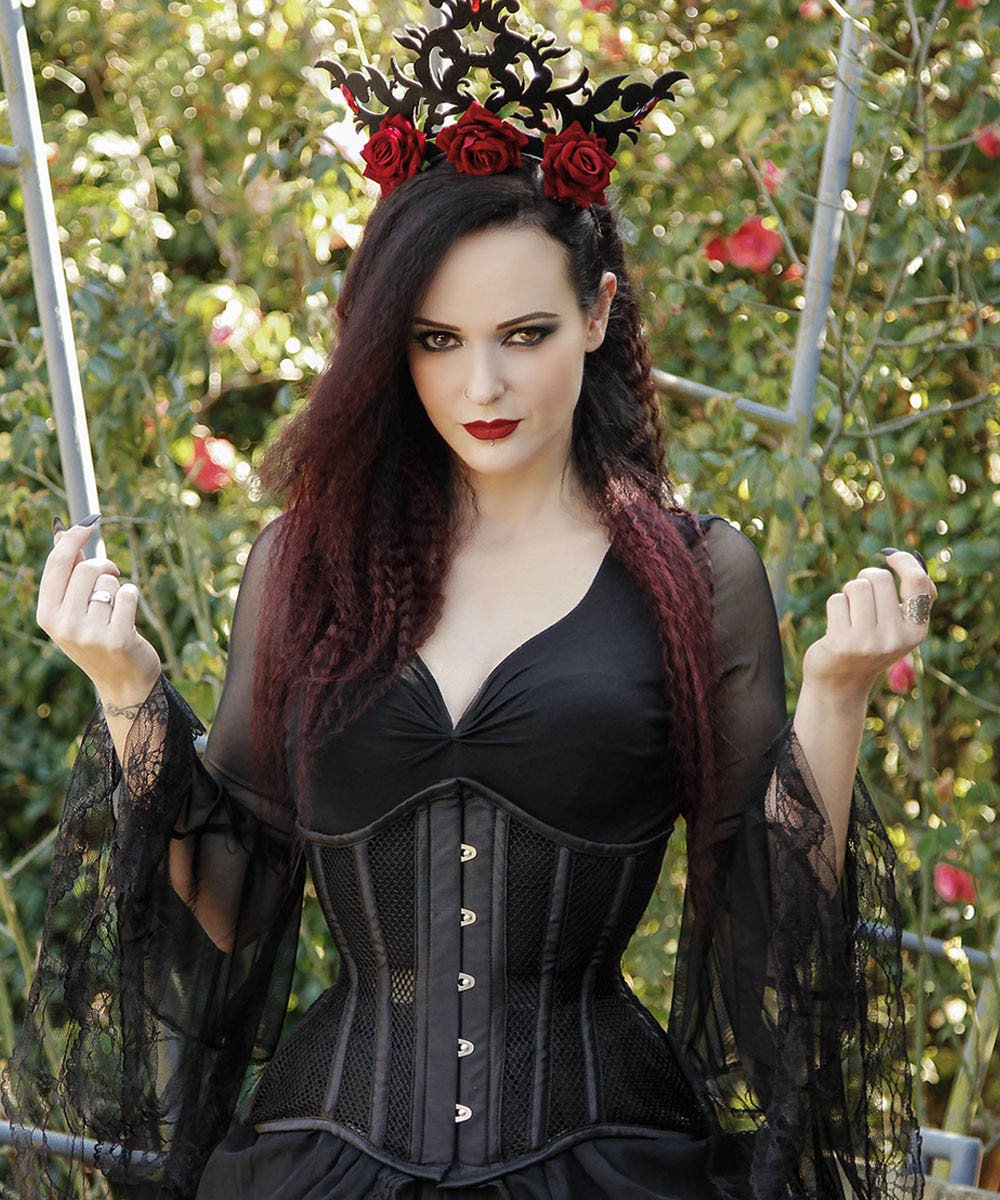 Richelle Black Underbust Mesh Curvy Corset