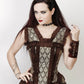 Caley Gold Brocade Overbust Corset with Halter Strap