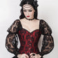 Lempi Lace Overlay Maroon Overbust Corset with Attached Sleeve
