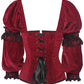 Calvagh Gothic Overbust Maroon Corset with Attached Sleeve