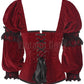 Calvagh Gothic Overbust Custom Made Maroon Corset with Attached Sleeve