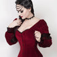 Calvagh Gothic Overbust Custom Made Maroon Corset with Attached Sleeve