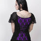 Fillin Purple Gothic Broad Neck Lace Overlay Top