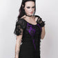 Fillin Purple Gothic Broad Neck Lace Overlay Top