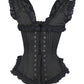 Fulvia Victorian Inspired Black Brocade Corset