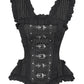 Fulvia Victorian Inspired Black Brocade Corset