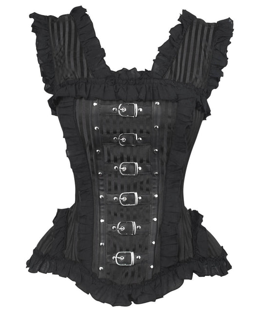 Fulvia Victorian Inspired Black Brocade Corset