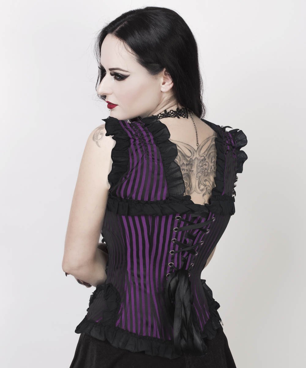 Leeba Purple Brocade Gothic Corset