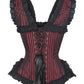 Rolan Gothic Overbsut Maroon Brocade Corset