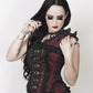 Rolan Gothic Overbsut Maroon Brocade Corset