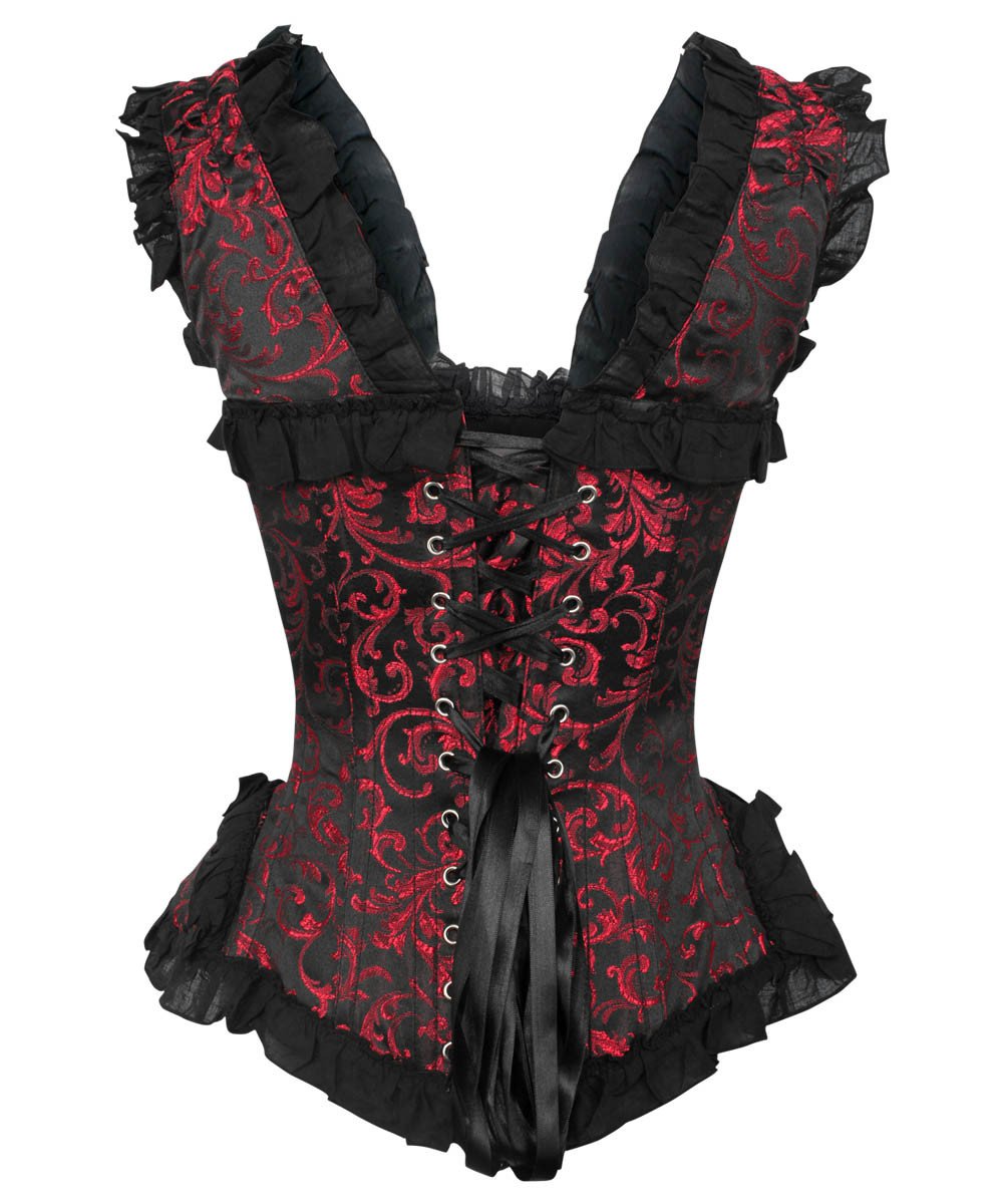 Clayton Gothic Maroon Brocade Corset