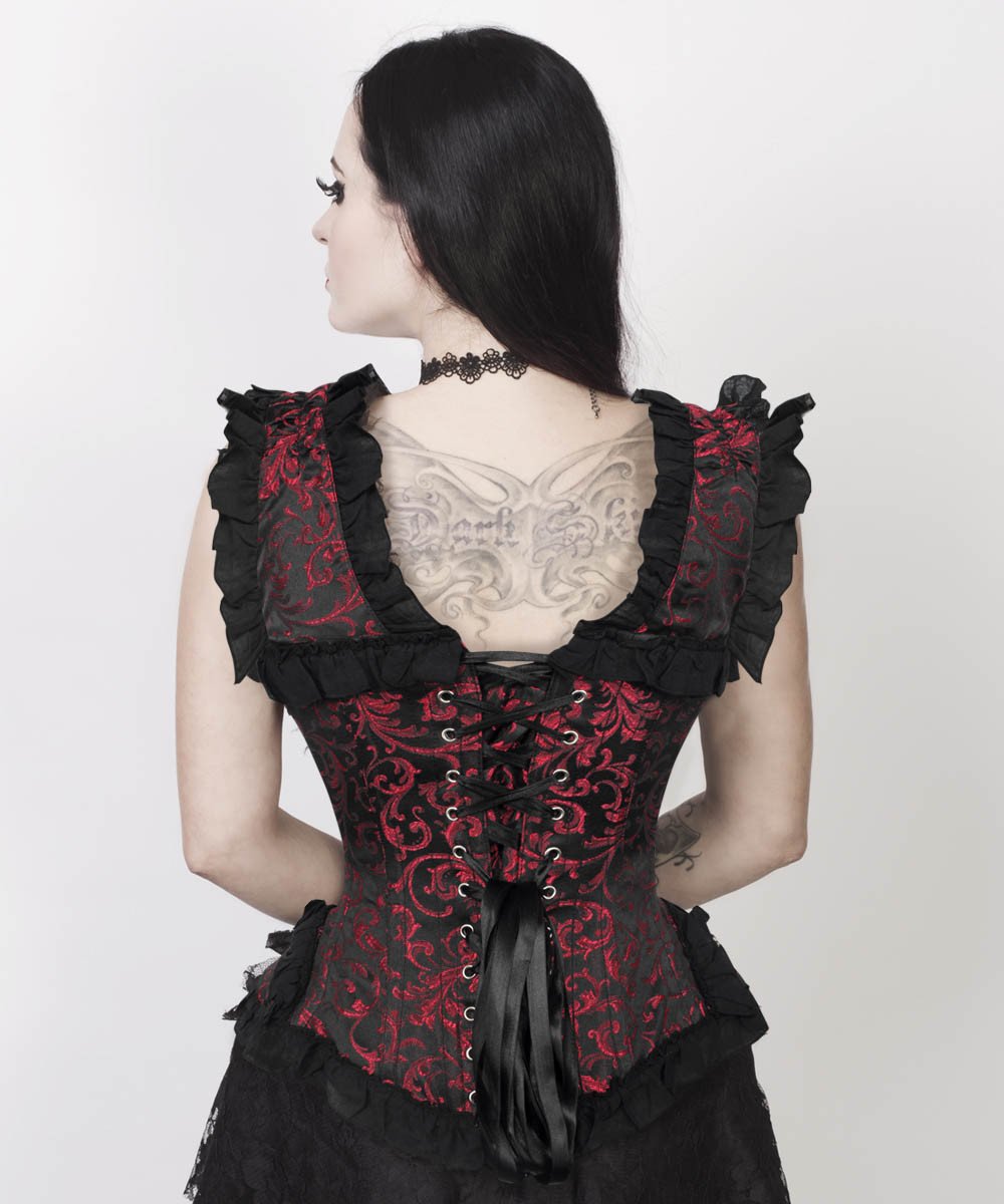 Clayton Gothic Maroon Brocade Corset