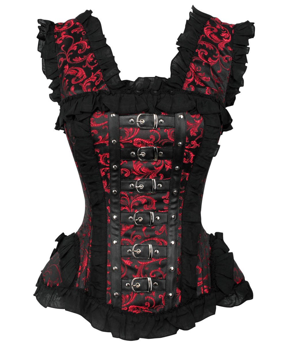Clayton Gothic Maroon Brocade Corset