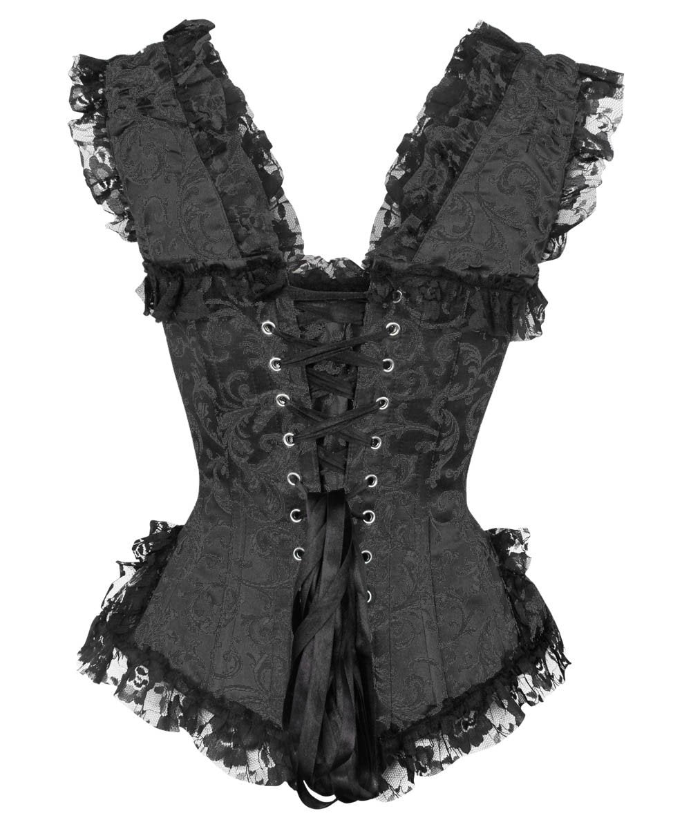 Ferapont Burlesque Black Brocade Corset