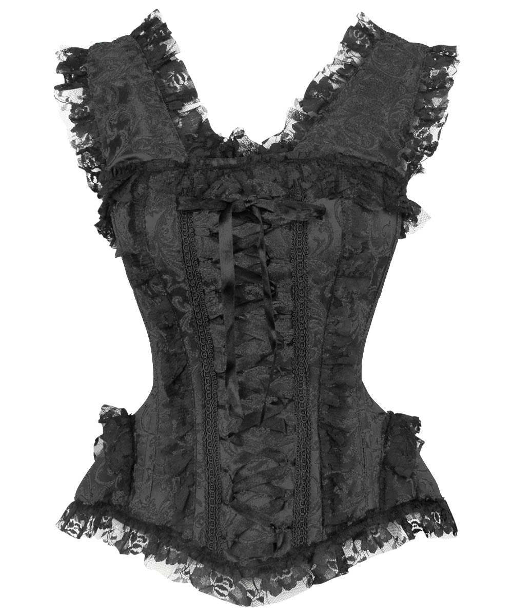 Ferapont Burlesque Black Brocade Corset